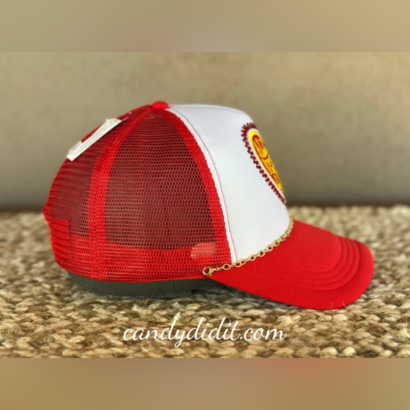 NWT Handmade Love Is A You Need Bling Trucker W/ Brim Chain Hat By Candy Did It!